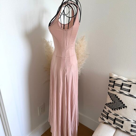 Reformation Blush Pink Fit & Flare Midi Scoop Neck Tank Dress XS - Picture 7 of 10